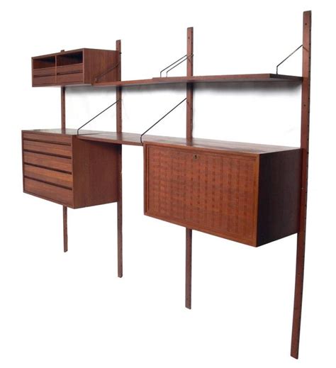 Danish Modern Teak Wall Unit Or Home Office By Poul