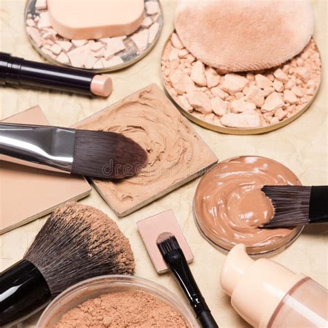 Makeup Products To Even Out Skin Tone And Complexion Stock Photo