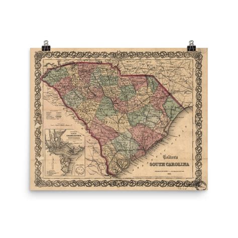 1865 South Carolina Map Geography Geek