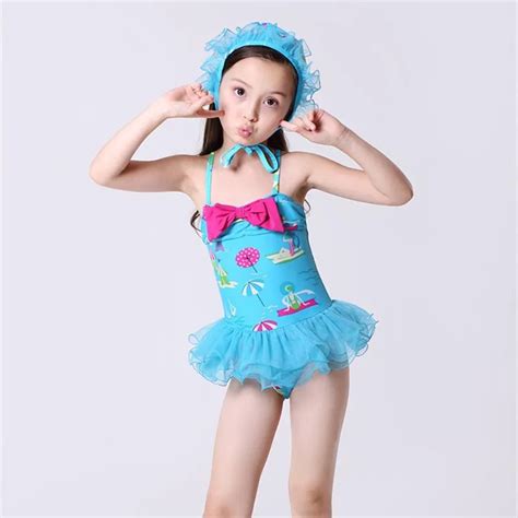 Buy 5setslot Girls Swimwear Red And Blue One Pieces