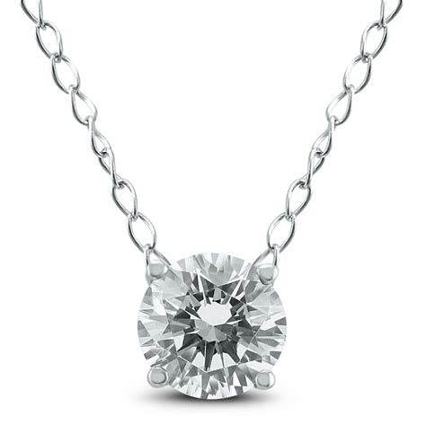Szul Jewelry 13 Carat Floating Round Diamond Solitaire Necklace In