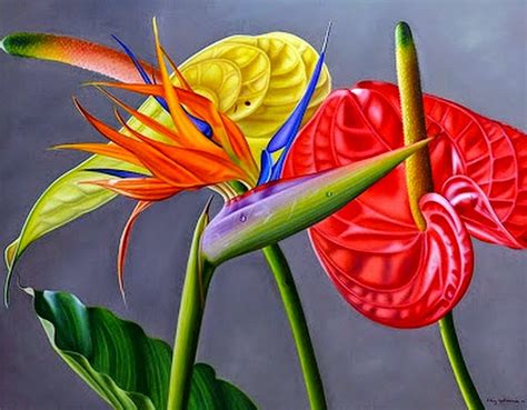 Cuadros Modernos Pinturas y Dibujos Flores Grandes Pintadas al Óleo