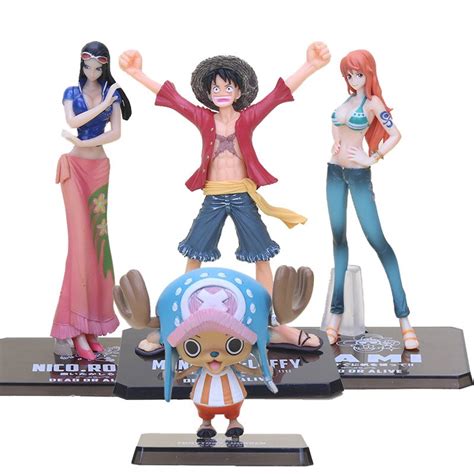 6 19cm Anime One Piece 2 Years Later Figure Luffy Sanji Nami Nico