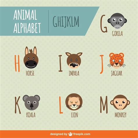 Alfabeto Con Dibujos De Animales Descargar Vectores Gratis