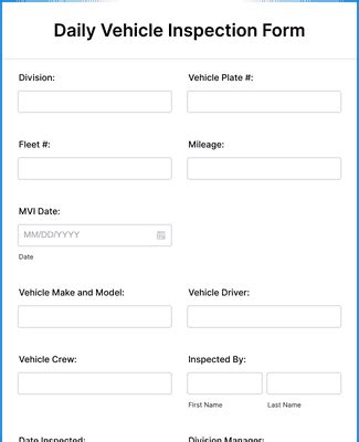 Daily Vehicle Inspection Form Template Jotform