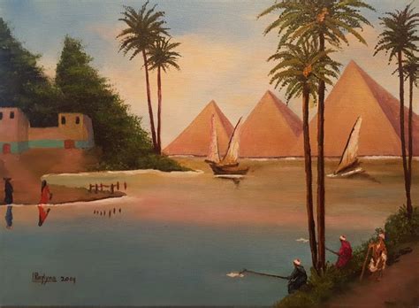 Nubian Village On The Banks Of The Nile Painting By L Orientaliste Artmajeur