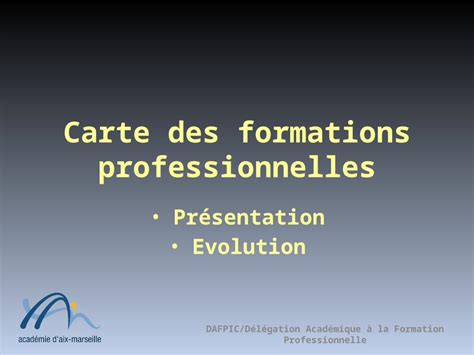 Ppt Carte Des Formations Professionnelles Pr Sentation Evolution