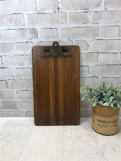 Vintage Wood Clipboard Clip Board Industrial Office Decor Etsy