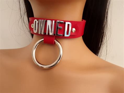 Real Leather Fetish Bondage Owned Collar Mm With Mm Etsy