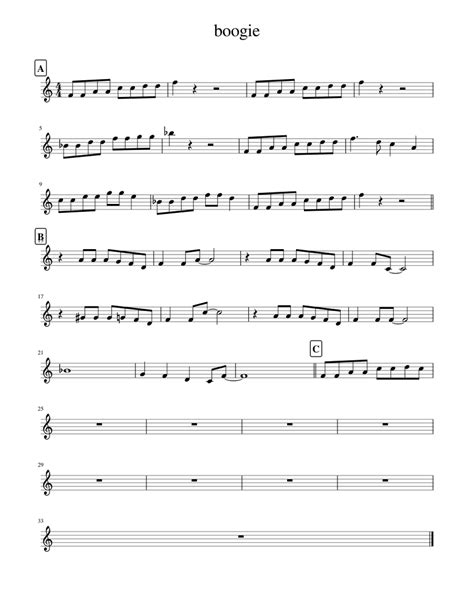 Boogie Sheet Music For Piano Solo Download And Print In Pdf Or Midi