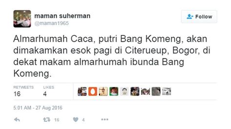 Anak Komeng Meninggal Dunia Inna Lillahi Wa Inna Ilaihi Rojiun