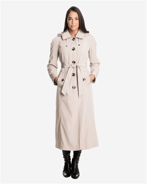 Sophia Womens Long Raincoat With Detachable Hood London Fog Long