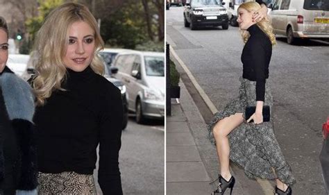 Pixie Lott Flashes Her Toned Legs In Racy Leopard Print Skirt With