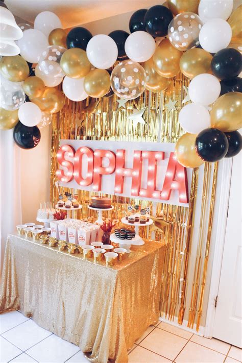 Our movie party decorations highlight images of film reels, clapboards, director megaphones, popcorn, and ticket stubs. Sophia's 11th Birthday Party - Hollywood Movie Theme! in ...
