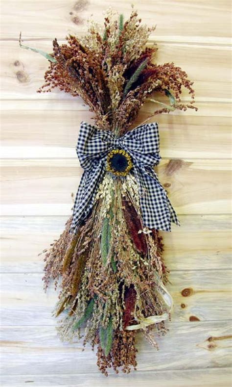 Country Autumn Door Swag Made With Broom Corn Etsy Broom Corn Fall