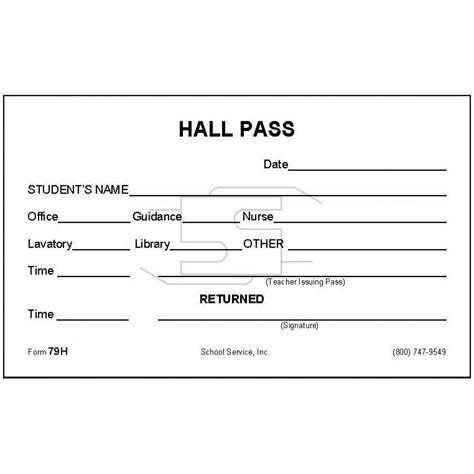 Hallway Passes For School Free Printable Hall Pass