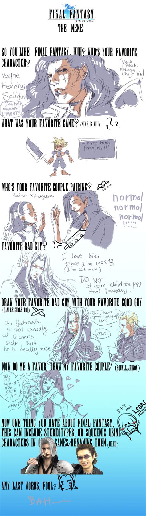 Final fantasy memes | final fantasy brave exvius forum: final fantasy meme by AnnaWieszczyk on DeviantArt
