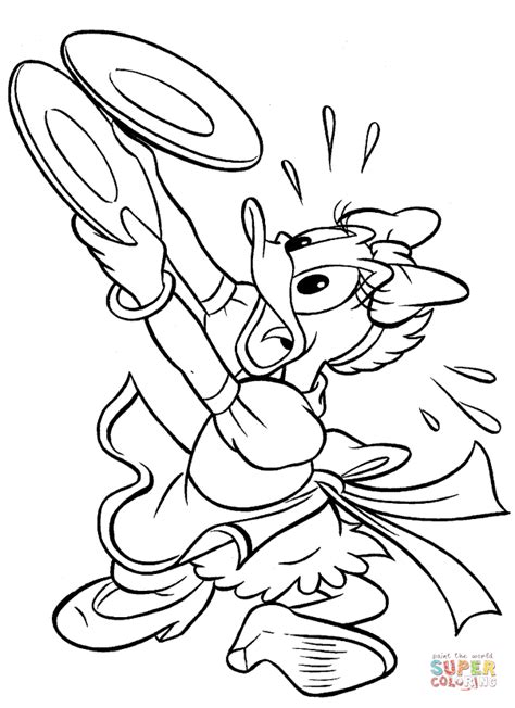 Print daisy duck 01 for free. Daisy Duck Dropping Plates coloring page | Free Printable ...