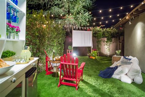 First things first—you can't have a real movie theater experience without a large screen, so invest in a decent projector. How to Make an Easy Outdoor Movie Screen | HGTV