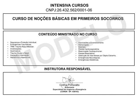 Curso Lei Lucas Primeiros Socorros