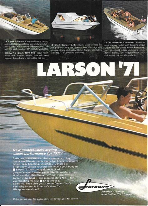 Larson Boat Co Page Color Ad Nice Photo Of Models