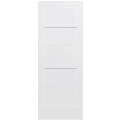 Jeld Wen 36 In X 96 In Moda Primed White 5 Panel Solid Core Wood