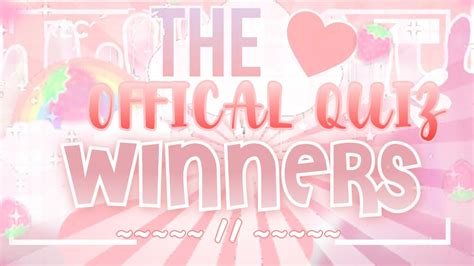 ͟͟͞͞ Official Quiz Winners 🐞 Youtube