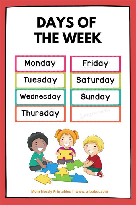 Free Printable Days Of The Week Tribobot X Mom Nessly Printable