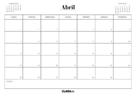 Tu Calendario De Abril 2022 Para Imprimir