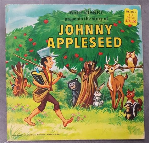 Walt Disney Presents The Story Of Johnny Appleseed 1969 Childrens Book
