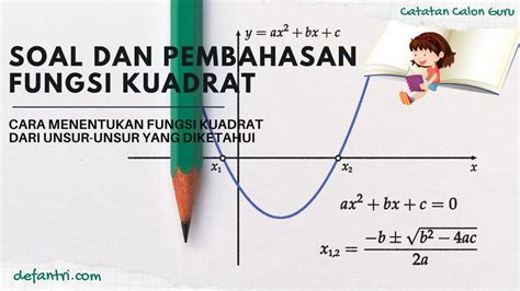 Cara Menentukan Fungsi Kuadrat Dan Pembahasan Soal Latihan Dari Buku