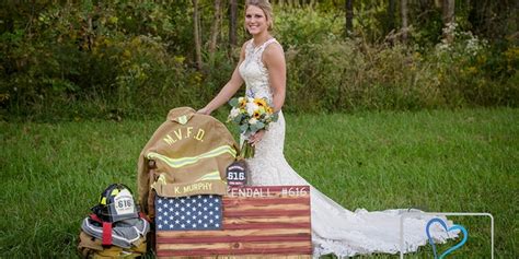 bride poses for wedding photos alone after alleged drunken driver killed firefighter groom fox