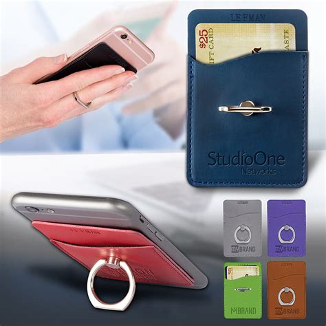 Tuscany Card Holder With Metal Ring Phone Stand Cell Phone Wallet