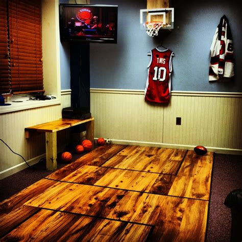See more ideas about basketball decorations, basketball room, basketball bedroom. basketball-room-with-wooden-floor