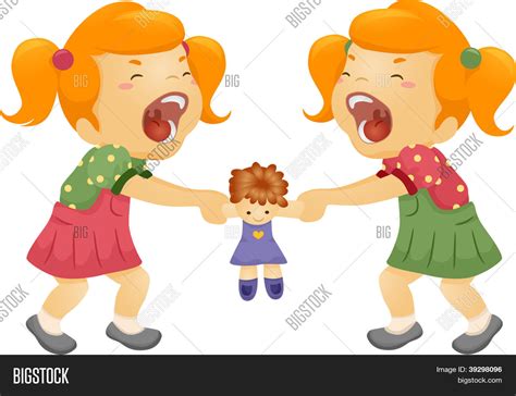 Illustration Twin Sisters Fighting Vector And Photo Bigstock