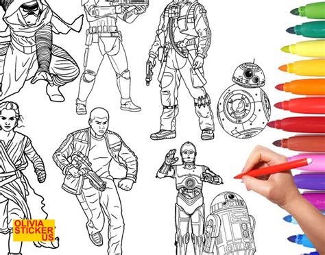 30 Star Wars Printable Coloring Page. 30 Coloring Pages Package 1. PDF