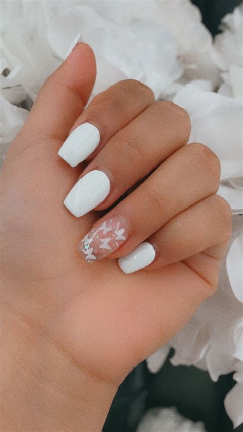 46 Cute Short Acrylic Nails Butterfly Mrsfivecent