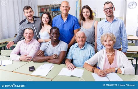 Portrait Of Group People Different Ages Stock Photo Image Of Exam