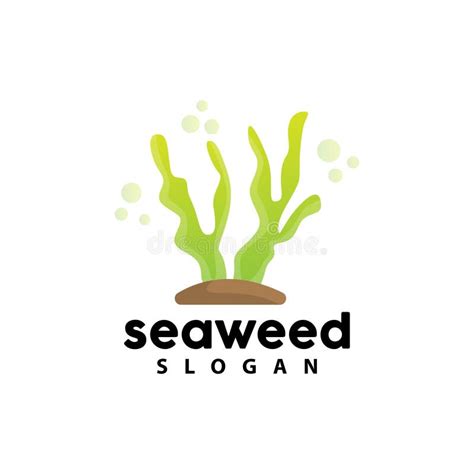 Seaweed Logo Underwater Plant Vector Simple Leaf Design Illustration