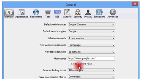 How To Change Or Set Homepage In Safari On Windows 7 And 8 Youtube