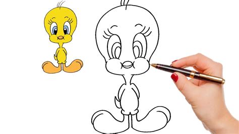 How To Draw Tweety Bird Easy Tutorial Beginneroutline Art Master