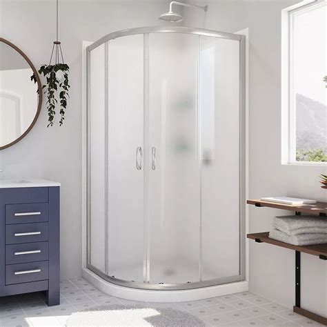 dreamline prime 36 inch x 76 3 4 inch frosted glass shower enclosure in brushed nickel ba