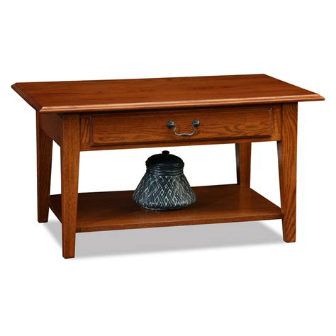 Leick Home Shaker Style Wood Drawer Coffee Table Multiple Colors