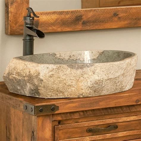 Olde Towne Rustic Log Vanity 24 42 Stone Sink Rustic Bathrooms