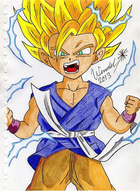 Kid Goku Drawing By Wendel Krolis