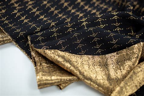 Black And Gold Silk Fabric
