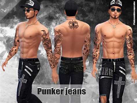 Black Punker Male Jeans The Sims 4 Catalog