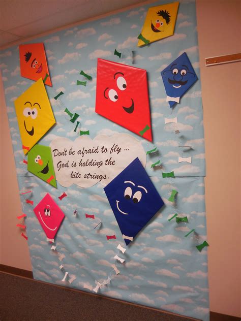 Christian Bulletin Board March Kites Wind Dont Be Afraid To Fly