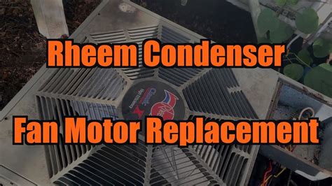 The condenser cooling fan comes as a complete unit, including the motor, housing and blades. Replacing a Rheem HVAC Condenser Fan Motor - YouTube