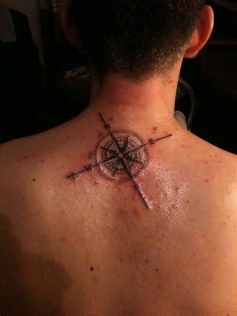 100 tastefully provocative back tattoos for women. Funky Cool Men Show Outstanding Compass Tattoo On Upper ...